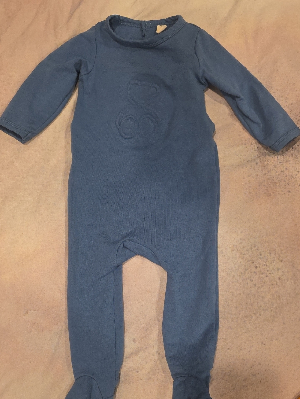 Long-Sleeve Blue Footed One-Piece for Babies